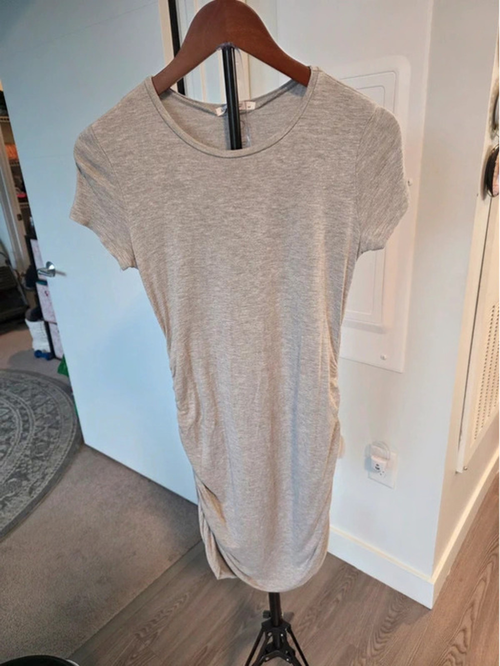 Antistar Gray Short Sleeve Midi Dress Size M Made in Mexico